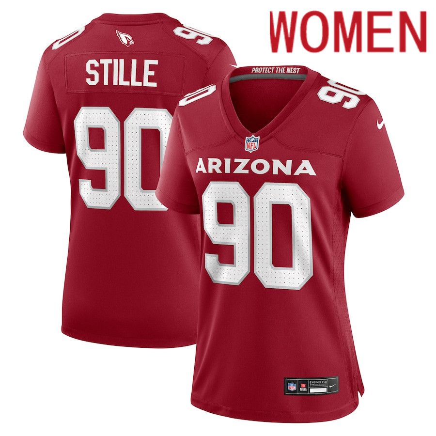 Women Arizona Cardinals #90 Ben Stille Nike Cardinal Team Game NFL Jersey->->